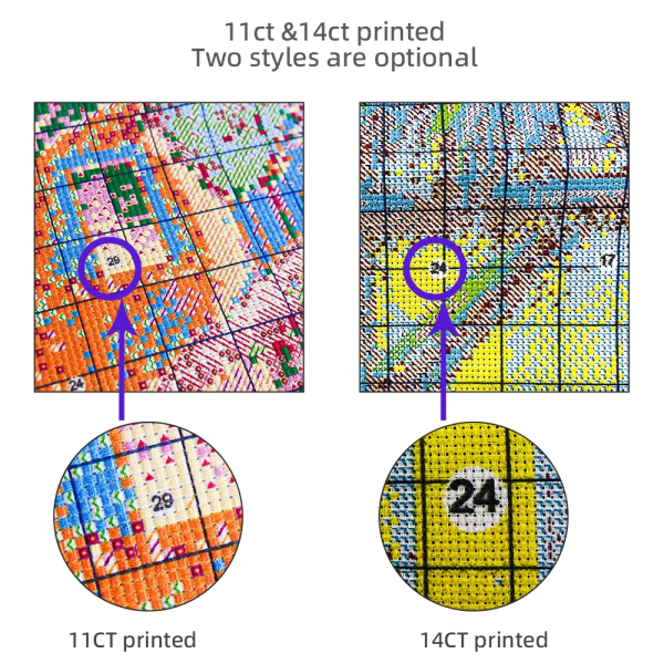 Landskapsfyr Printed tyg korsstygn DIY Broderi Set Hantverk Stickning Sömnad Hobby Grossistpaket Mulina HMA117629 30x40cm