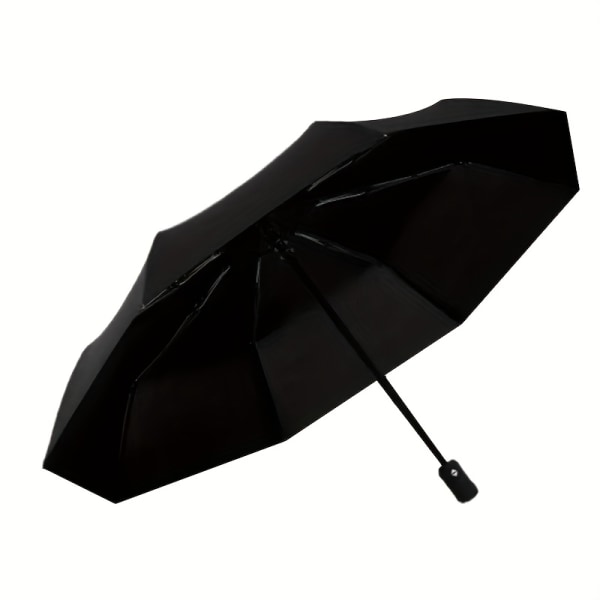 Stort reseparaply, kraftigt vindtätt vattentätt paraply, helautomatiskt öppna och stänga golfparaply, UPF50+ UV-skydd hopfällbart paraply Black