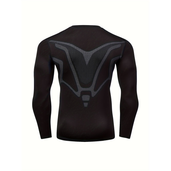 Thermal långärmad set för män: Snabbtorkande och fuktavledande sportkläder för maximal prestanda Black M(48)