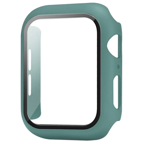 Glas+ Cover för Apple Watch Screen Protector Case 41mm 45mm 42mm 38mm 44mm 40mm Reptålig skyddande iWatch 9 8 7 6 SE 5 Official green Series456 SE 44MM