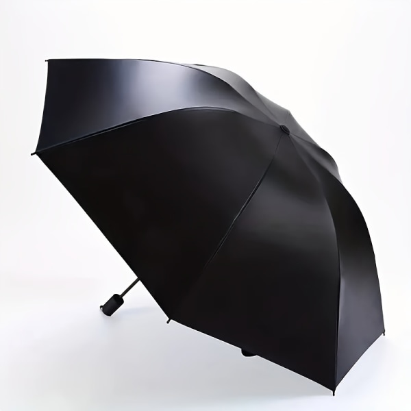 1 st Vikbart inre printed litet svart paraply, soligt och regnigt UV-skydd paraply, lätt, robust resehandbok paraply