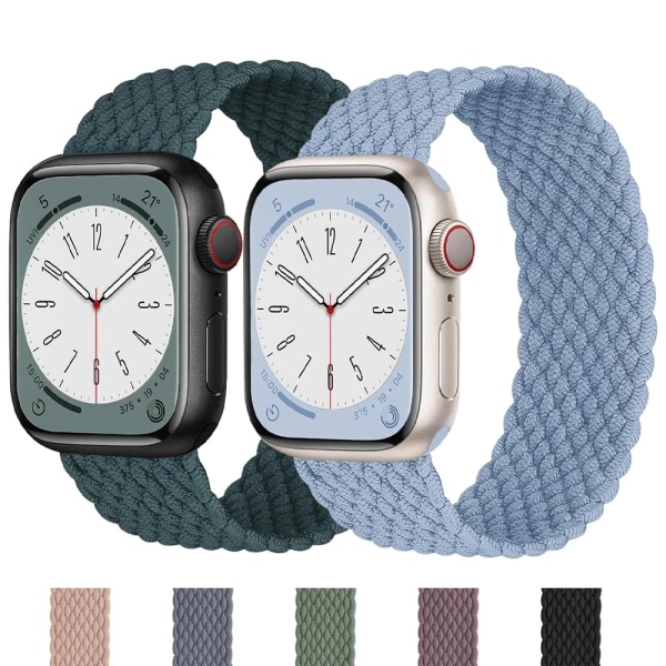 Flätad Solo Armband För Apple Watch Band 45mm 49mm 44mm 42mm 41mm 40mm Nylon Correa Armband iWatch series 9 7 SE 6 8 5 Ultra 4 3 Maize M