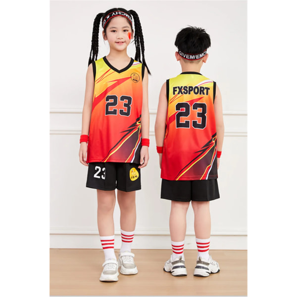 NYHET 23/24 pojke flicka storlek 10 Baskettröjor Barnuniform set grundskoletröja spelträningsväst för laguniform green (3-4Y)-kids-16