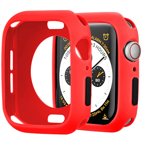 Blødt Silikonetui til Apple Watch Ultra 49Mm 9 8 7 45Mm 41Mm Beskyttelsesdæksel til Iver Serie 6 5 4 3 Se 44M M 40Mm 42Mm 38Mm Red Black Series 123 38mm