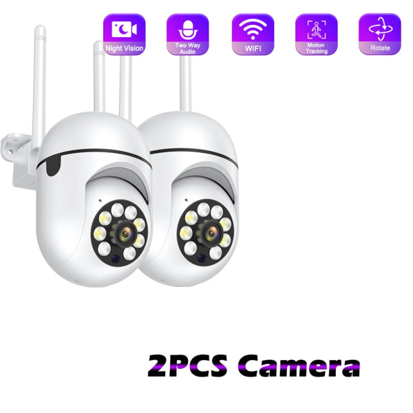 3MP 1/2/4PCS PTZ Wifi Kamera Säkerhet Smart IP Utomhus CCTV Övervakningskamera Autospårning Night Vision Tvåvägsljudmonitor US PLUG 2PCS Camera