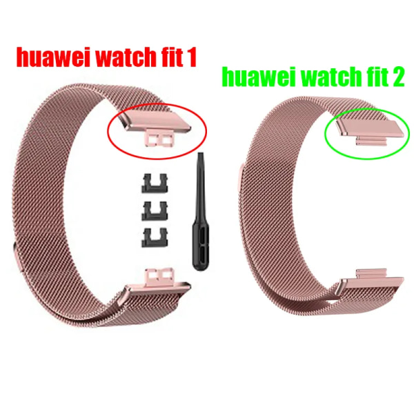 Magnetisk slingband för Huawei Watch Fit 2 remstillbehör rostfritt stål bälte metall correa armband huawei watch fit armband blue gold for huawei fit 2