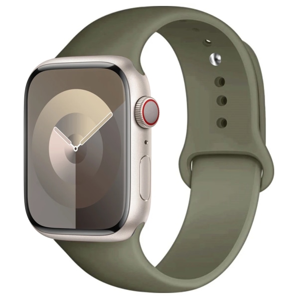 Silikonrem för Apple Watch -band 44 mm 40 mm 45 mm 41 mm 49 mm 42 mm 38 mm 44 mm Sportarmband iWatch Series 9 8 7 SE 6 5 4 Ultra 2 Khaki 38 40 41 mm M-L