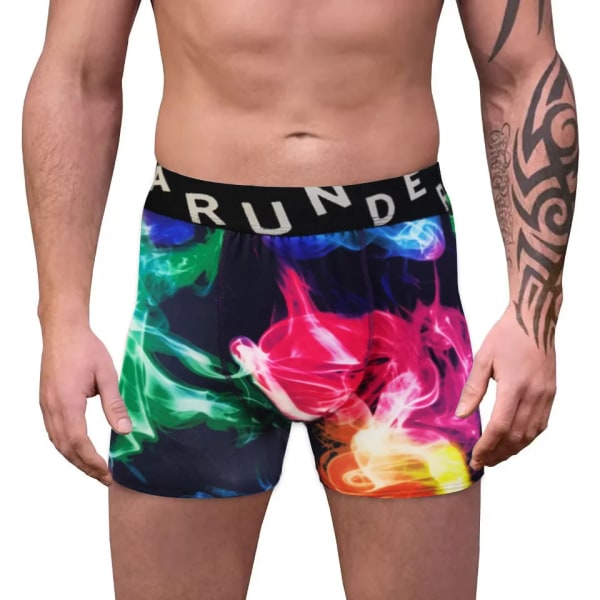 Herrunderkläder Modetrend Bekvämt mjukt tyg boxer med mitten av midjan Roligt tryck Andas boxer Plus Size black M