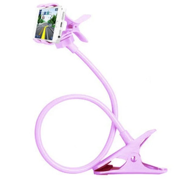 70cm 360 Clip Mobile Phone Holder Stand Portable Flexible Lazy Bed Desktop Bracket Smartphones Desk Bed Mount Stand Base Support PURPLE