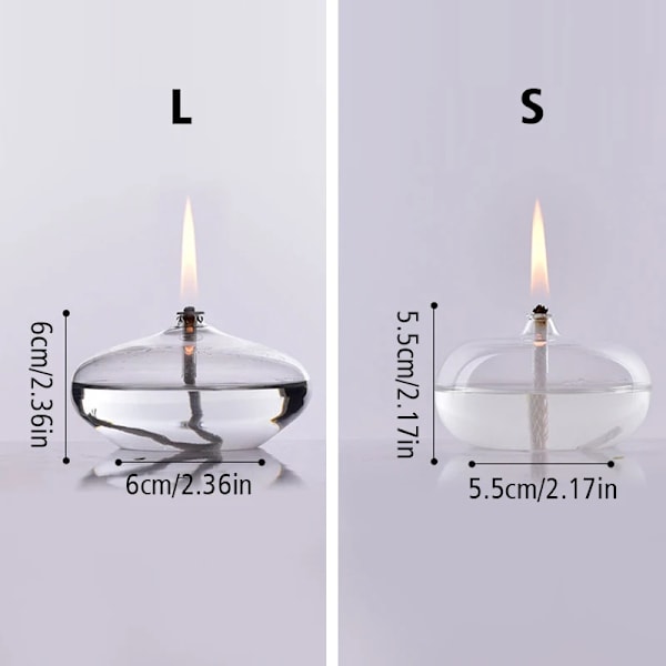 Handgjorda Oblat Transparent Glas Candlestick Oljelampa Med Wick Midner Bord Candle Rustic Jul Hem Dekoration 02 1Pc