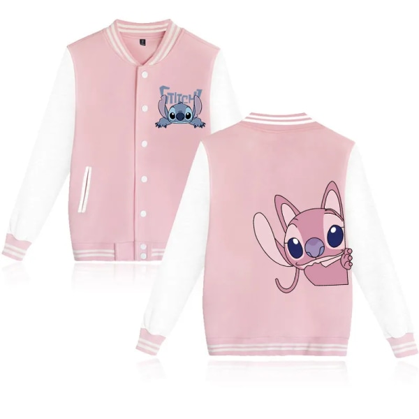 90s Hoodie Lilo Stitch Baseballjacka Herr Dam Sweatshirt Barn Pojkar Flickor Harajuku Jackor Streetwear Collegerockar Y2k 59006 120CM