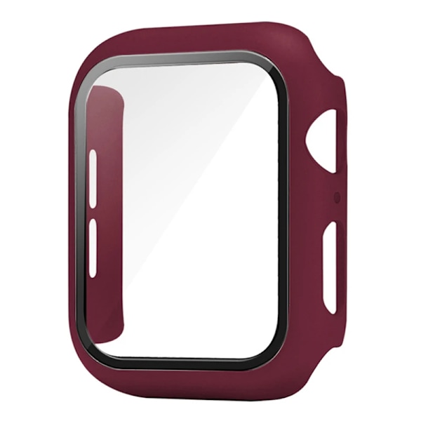 Hærdet glas til Apple Watch 9 8 7 6 5 SE Hård PC Stødpude Skærmbeskytter Etui Iwatch 45Mm 41Mm Mm 44Mm 40Mm 38 42Mm Wine Red 42mm series 1 2 3