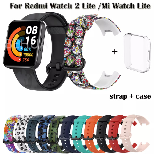 Silikonbandsrem för XiaoMi Mi Watch Lite / För Redmi Watchrem för Redmi Watch 2 Lite Armbandsbyte + case b Group For Mi Watch Lite