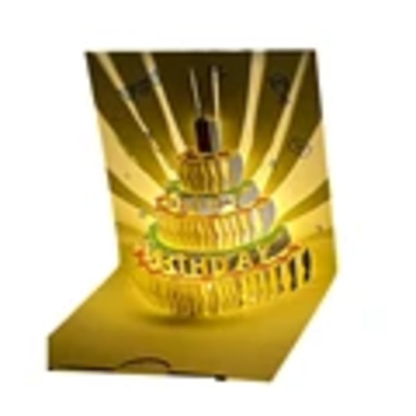 3D Musical Birthday Card with LED Light 3D Pop-Up Greeting Cards with Music D