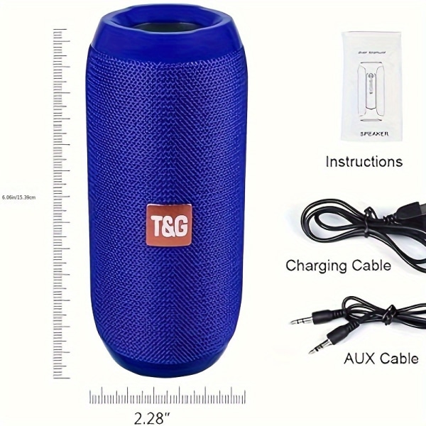 Bärbara trådlösa högtalare, IPX5 vattentät trådlös högtalare med 10W högt stereoljud, utomhushögtalare med trådlös 5.3, djup bas, LED-ljus Blue