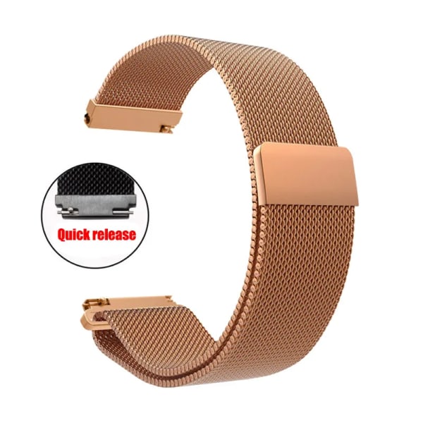 Magnetisk spänne milanese Armband i rostfritt stål för Samsung Watch4 Huawei GTR2 16mm 18mm 20mm 22mm Casual Fashion Watch Accessori Rose gold 14mm