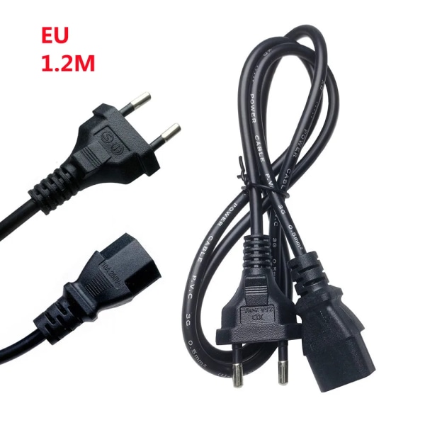 3PIN power Plugg EU USA UK AU IEC C13 Power Kabelkontakt För Dell Desktop PC-skärm HP Epson-skrivare LG TV-projektor EU Plug