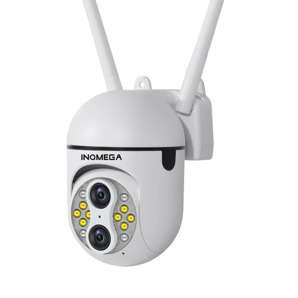 4MP Dual-Lens WiFi Övervakning Utomhus Vattentät Kamera 10X Digital Zoom Säkerhet CCTV-kamera Fullfärg Night Vision EU Plug Cam