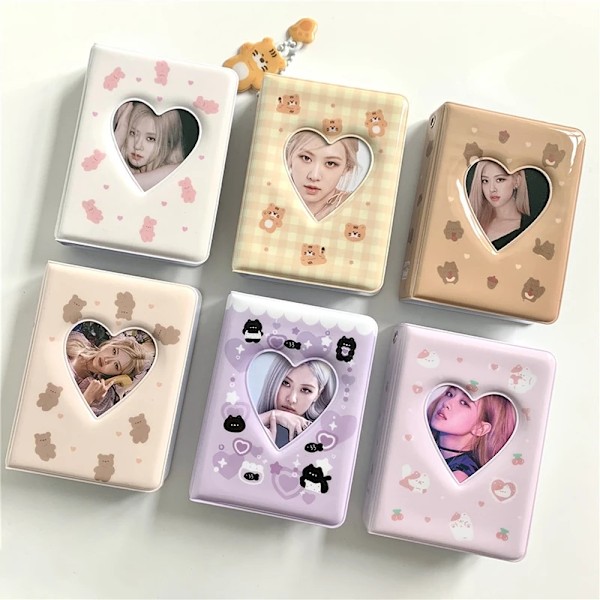 3 Ringbind Kpop Photocard Holder Kpop Mini Fotoalbum Idol Kort Samlemappe Bindingsmaskine Fotokort Pakke Leverancer S12