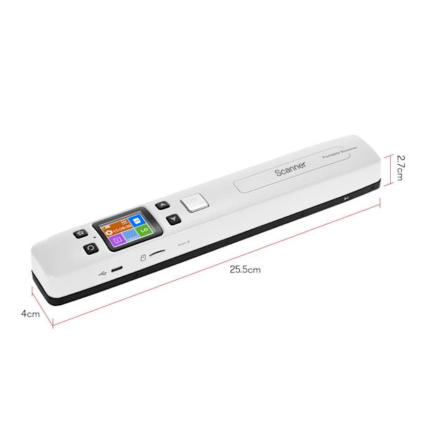 Wifi 1050DPI nopea kannettava taikasauva asiakirja- ja kuvaskanneri A4-koko JPG/PDF-muoto LCD-näyttö liiketoiminnan kuiteille kirjoille WIFI Scanner