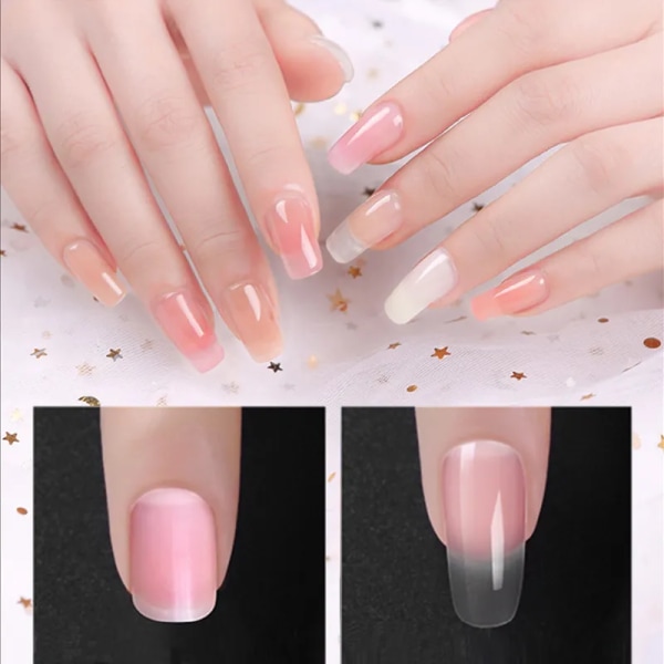 30/15 ml klar vit nagelpolyakrylgel UV LED Builder akrylgel för snabb förlängning av nail art Polykristallgelpolygel Milky (15ml)