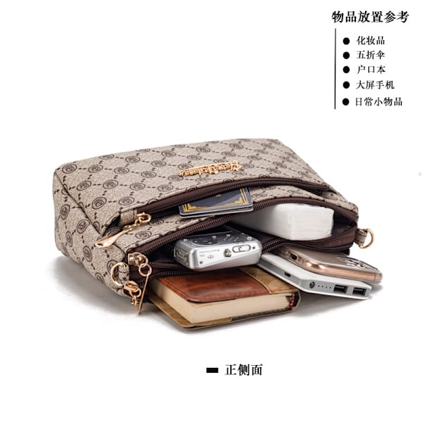 2024 Ny Chic Dametaske Lille Taske Crossbody Mobiltelefon Taske Mini Høj Kvalitet Multi-Lag Dametaske Cross-Border Levering Brand-Plaid