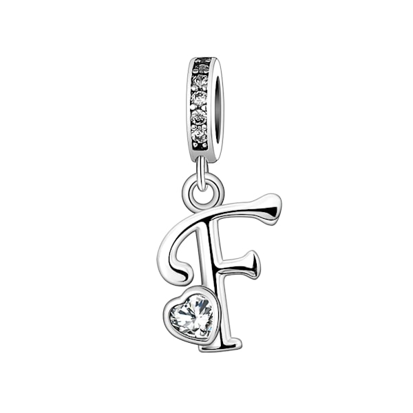 Ny 100% äkta 925 Sterling Silver Brev Alfabetet A-Z Hänge Pärlor Passar Original  Charms Armband Hänge Kvinnor DIY Smycken D049-F