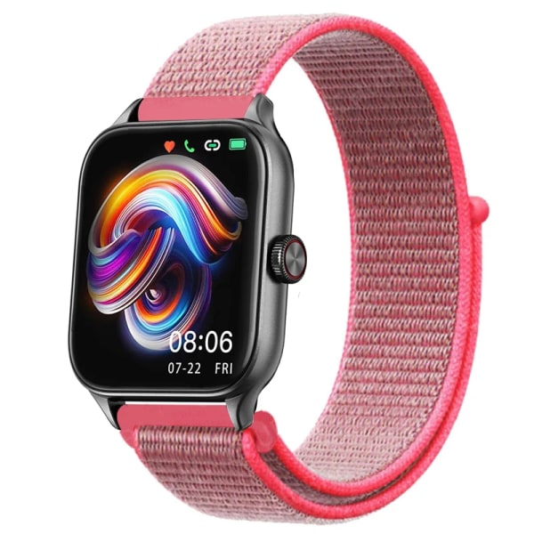 20mm 22mm Nylon Loop band För Amazfit GTS4/2/3/3pro/2e/GTS2 Mini/GTR 4 42mm/47mm/GTR2/2e/stratos bältesarmband Amazfit bip rem 13 Brilliant pink 22mm