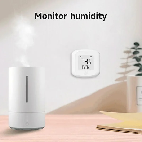 Denna Wifi För Zigbee Temperatur Fuktighet Sensor Smart Home Automation Inom Termometer Lcd Display Fungerar WiFi version 1pc