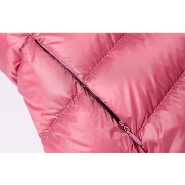 Koreanskt mode Slim Ta bort Hooded Parka Fashionabla Ytterkläder 2023 Vinter Dunjackor Dam Lång Lätt Tunn Päls Pufferjacka Pink XXXL