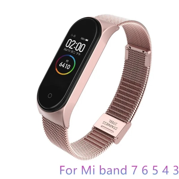 Rem för Xiaomi Mi Band 7 6 4 5 Handled Metallarmband Skruvfritt rostfritt stål för Mi Band 7 6 4 3 5 Rem Armband Pulseira Black green For Mi band 3 4