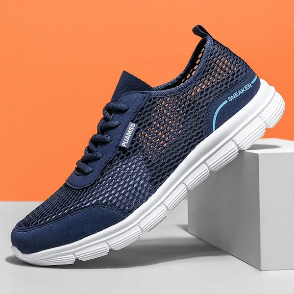 Herre Sneakers Sommer Mesh Løb Sko Let Og Åndbar Sneakers Til Mænd Blue 44