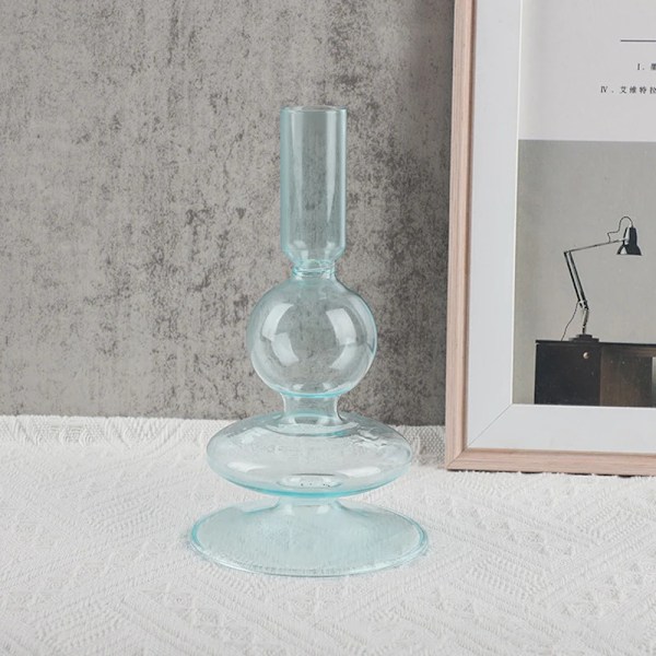 Nya Färgglada Glas Blomvas Kreativ Dekorativa Ljus Innehavare Bröllop Dekoration Crystal Candlestick Presentbord Hem Inredning 06 M