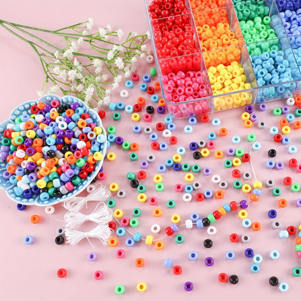 2000st 24 Grids Barrel Beads DIY Beaded Armband Set, DIY Boxed Letter Beads Barrel Beads Combination Accessories Set