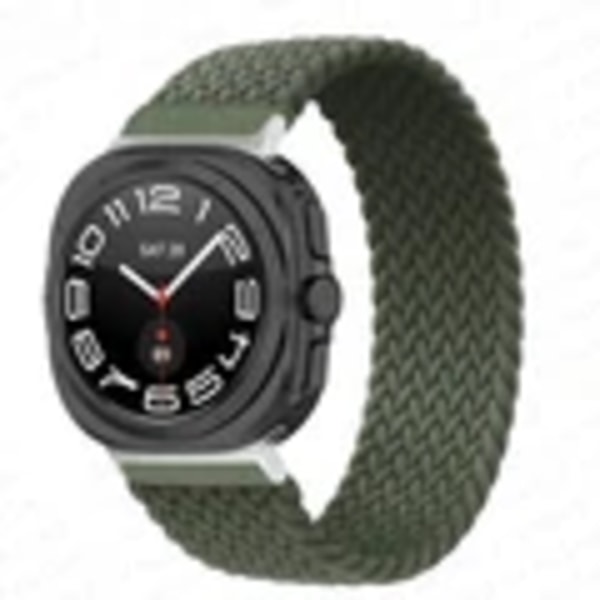 Flätad Solo Loop Strap För Samsung Galaxy Klocka 7 Ultra 47Mm Tillbehör Cora Nylon Armband Galaxy Klocka7 47 Mm Inverness Green L