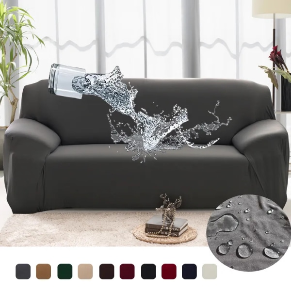 1/2/3/4 Säten soffa Cover Vattentätt Elastiskt hörnsofföverdrag L-formad cover Skyddsbänk Cover tunt tyg Light Grey XLarge(235-300cm)1pc