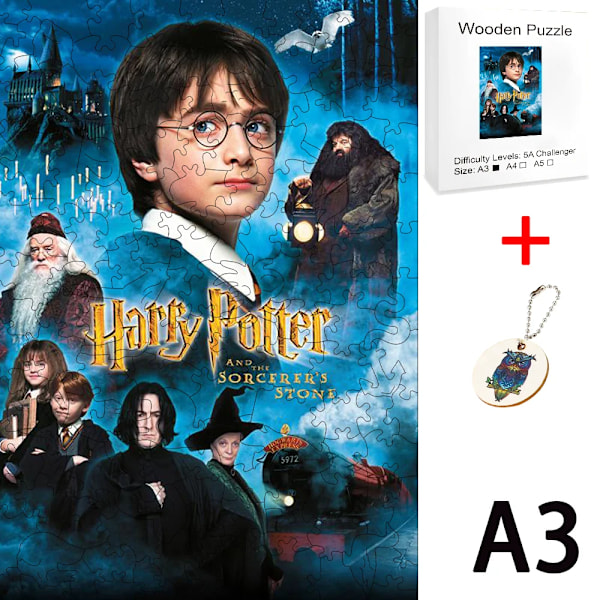 Harry Potter -puinen palapelin palikat 3D-lelut Aikuisille palapeli Lapsille Opetuslelut Lapsille Opetusmalli Aivoriihi TT-CFANG-6415-A3-BH