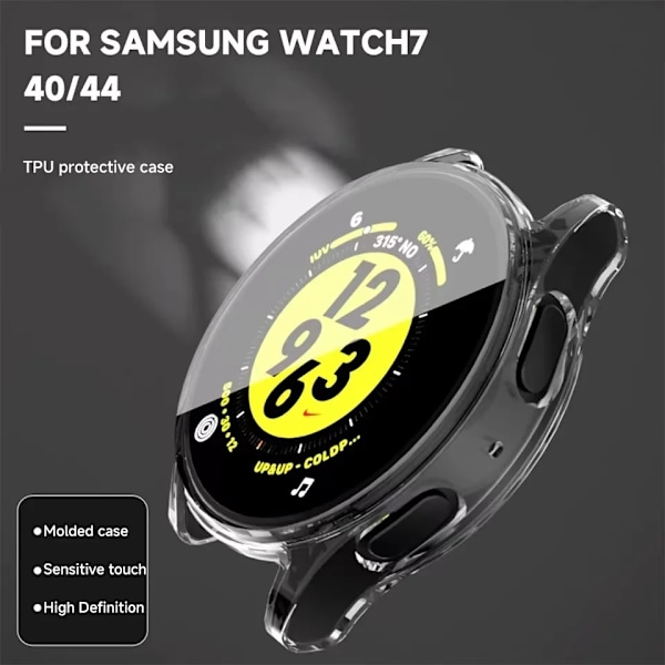 Samsung Galaxy Watch 7 40mm 44mm näytönsuoja TPU-pinnoite All-Around Watch Case Galaxy Watch F E -lisävarusteet Clear Galaxy Watch 7 40mm