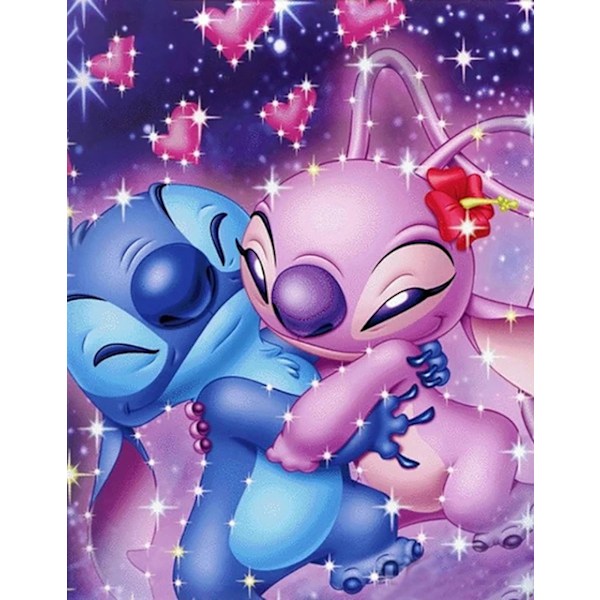 Disney Stitch Timanttimaalaus 5D Piirretty Pieni Merenneito Täysi Pyöreä Timanttimosaiikki Kirjonta Ristipisto Lasten Lahjat HBDSN0573 Round 20x30cm