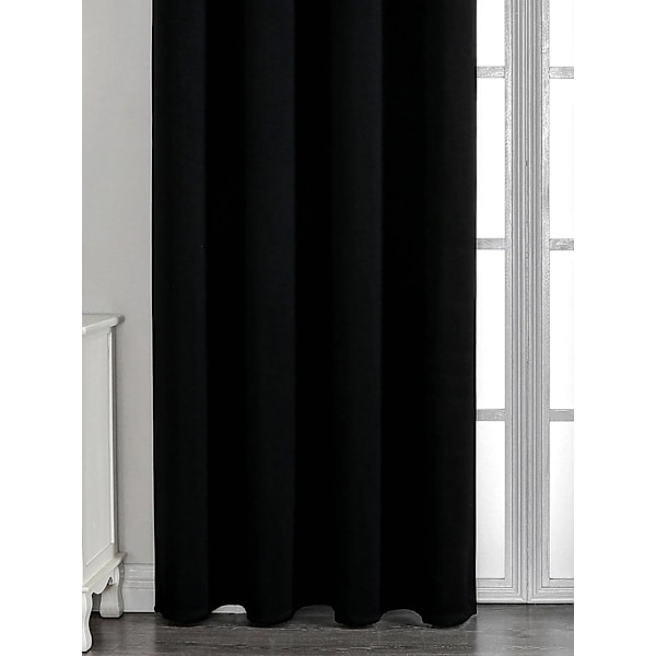 Gardiner 1 stk. Sort Høj Blackout Soveværelse Og Stue Grommet Top W100-H270CM 1PC