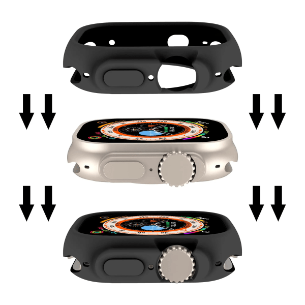 Cover För Apple Watch ultra 2 49mm 44mm 40mm 45mm 41mm 42mm 38 Tillbehör Silikon Bumper Protector iWatch serie SE 4 3 6 7 8 9 black 41mm series 8 7 9