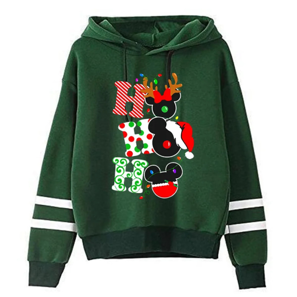 Mode Söt Hoodie Jul Minnie Sweatshirt Kläder Flicka Pojke Musse Pigg Hoody Topp Luvtröjor Kawaii Harajuku Cartoon green2016 L