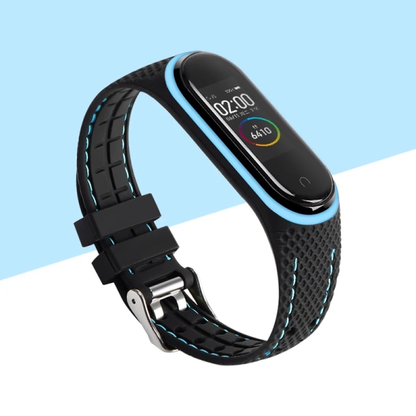 Rem för Mi band 7 6 5 Armband Sportbälte Silikonbyte Smartwatch armband klockarmband för Xiaomi mi band 3 4 5 6 band Blue-B For mi band 3 4