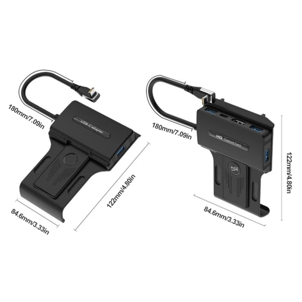 5 en 1 stöd för S6 airies 100W PD3.0 bas delad laddning USB-C-stöd S6-kompatibel HDMI 2.0 4K @ 60Hz USB3.0 10 Gbps för platta i form av vapeur 45W Charger Stand