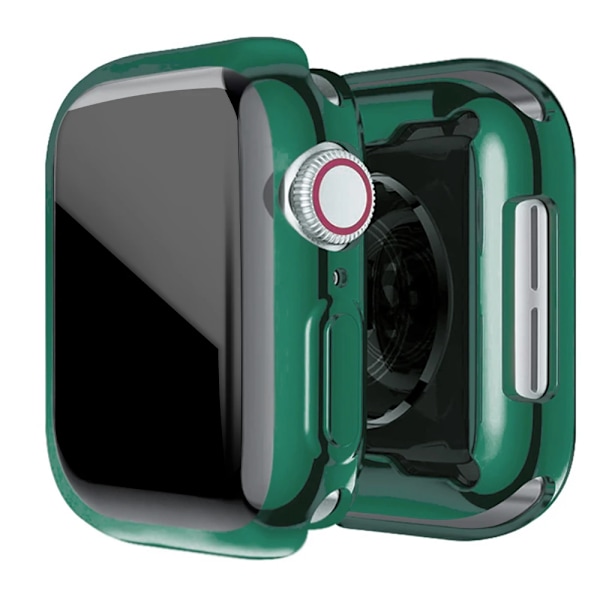 Näytönsuoja Apple Watch -kuorelle 45 mm 41 mm 44 mm 40 mm 42 mm 38 mm Täysi TPU-puskuri Kattavuuslisävarusteet Watt-sarjalle 9 8 7 Se 63 Dark green Series 4 5 6 SE 40MM