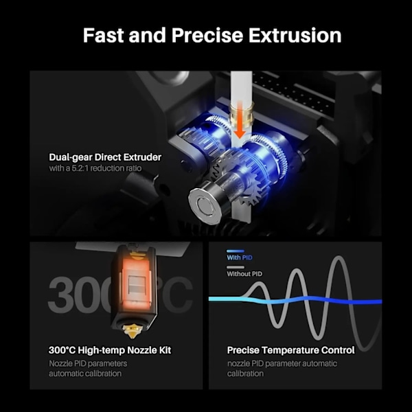 Elegoo 3D-printer ekstruder til Neptune 4/Pro/Plus/Max 3D-printer fuldt monteret Dual-Gear Direct Drive ekstruder Extruder Neptune 3 Max