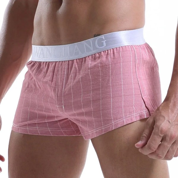 Män Bomull Boxershorts Lösa Flerfärgad Man Pläd Underkläder Hemkläder Bekväma Arrow Byxor Red XL