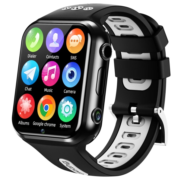 H1 4G GPS Wifi-plats Student/Barn Smart Watch Telefon Android-systemapp installera Bluetooth Smartwatch SIM-kort Android 9.0 H1-8G-Black-Blue Standard memory