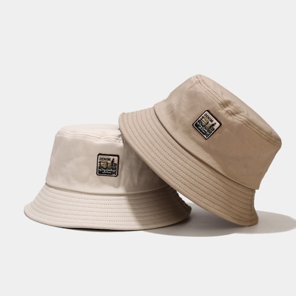 Hatt För Kvinnor Trendigt Våren Nya Retro Labeling Bucket Hatt Koreansk Stil Alla Matchande Sun Hat Trendy Men Street Hip-Hop Bucket Hatt Khaki M（56-58cm）