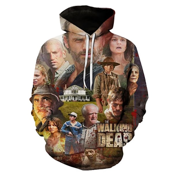 The Walking Dead Hoodies 3D Skræk Tv Drama Mænd Kvinder Overdimensionerede Halloween Pullover Hooded Sweatshirts Gade Tøj Tøj LMXQH2024175YU M